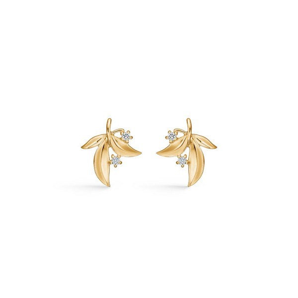 Olive Love øreringe i 14 kt guld med diamanter 0,06 ct – Mads Z